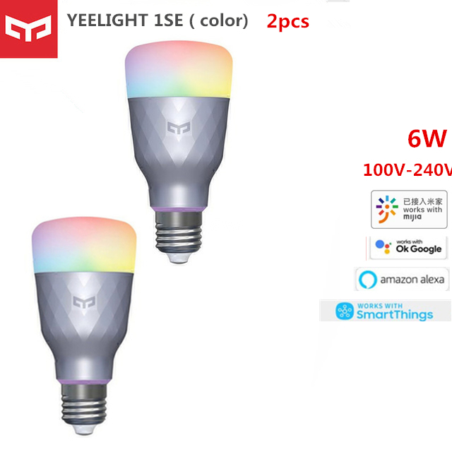 Global version yeelight smart LED bulb 1S / 1SE WIFI colorful smart home lamp Voice control with Xiaomi mijia APP mihome homekit: 1SE  2pcs