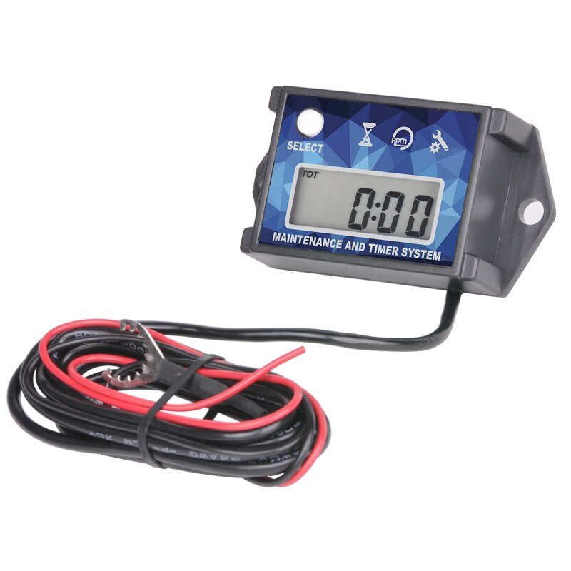 Tachometer Hour Meter Digital Engine Gauge Track Oil Change Inductive Hour Meter for Boat Lawn Mower Motorcycle Outboard HM011F: Default Title