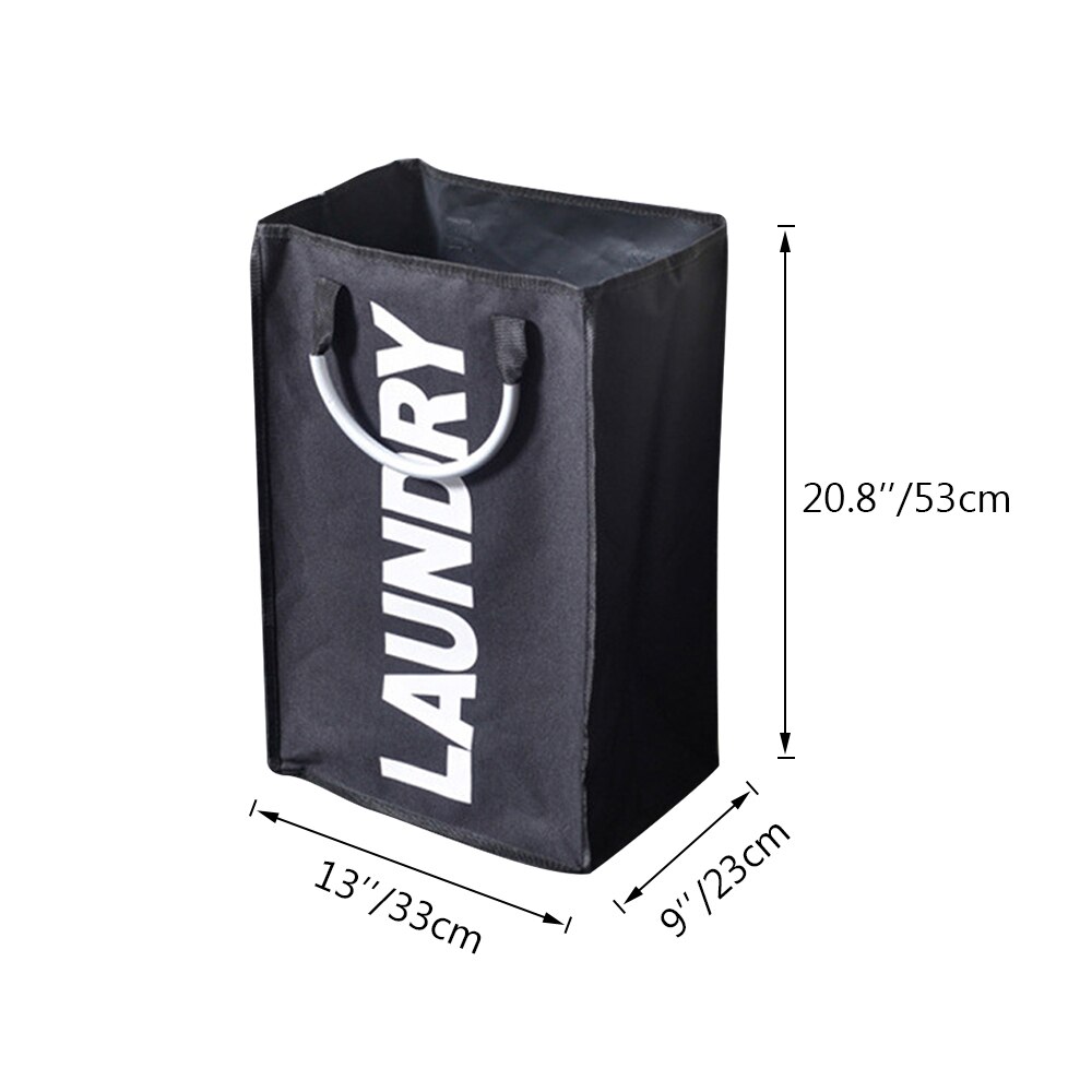 Waterproof Collapsible Laundry Basket Dirty Clothes Hamper Printed Foldable Storage Bin Sundries Sorter Basket with Handles 1pc: Black33x23x53cm