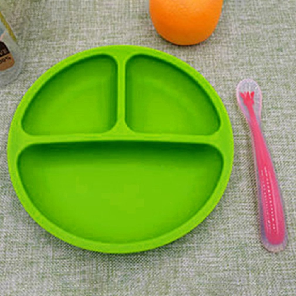 Plato de comedor de silicona para bebé sin BPA, vajilla para el almuerzo con cara sonriente encantadora, platos de frutas de cocina, platos de comida para niños, platos de cena
