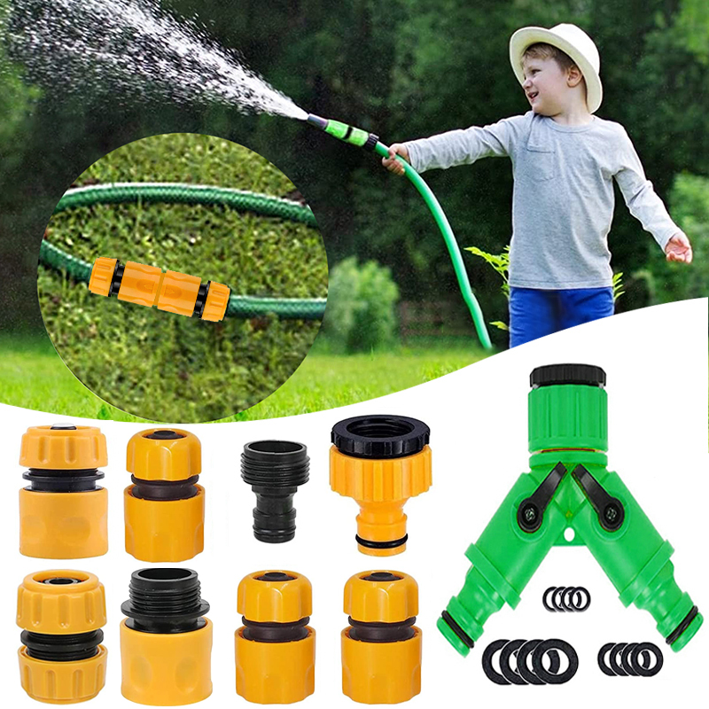 22/31 Pcs Garden Hose Connector Set Watering Extender Coupling Joint Adapter Double Hoses Plastic Quick Connectors Accessories