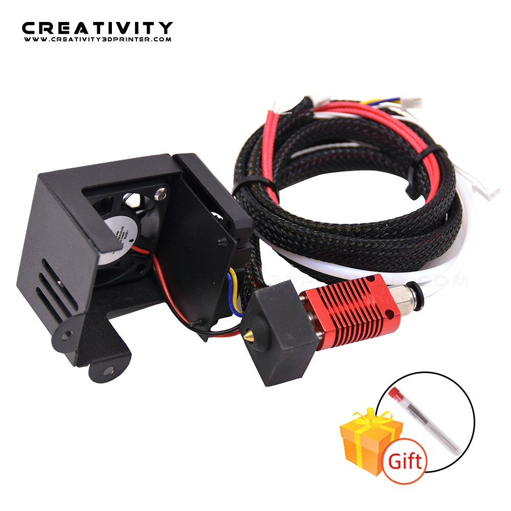 CR-10 Ender3 Nozzle Fan kit 3D Printer Hotend Kit Extruder Kit with 0.4 Nozzle Heating Block Double Fans Cover Air Connections: 24V Ender3