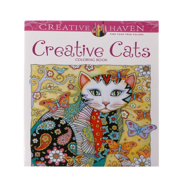 24 Pages Cat Coloring Book Kill Time Painting Drawing Book For Children