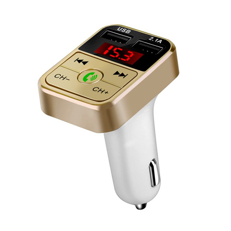 Handsfree Wireless Bluetooth Car Kit FM Transmitter TF Card LCD MP3 Player Dual USB 2.1A Car Charger Phone Charger Z2