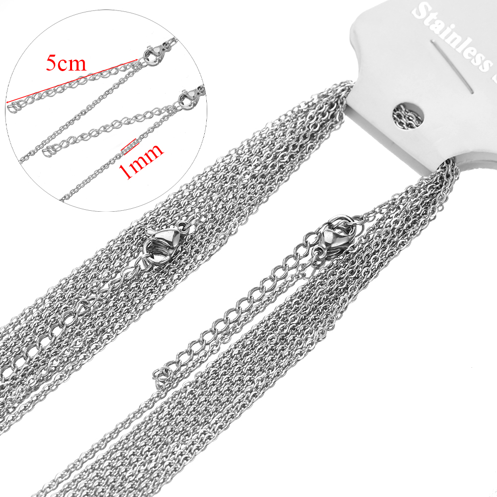 Lien de câble en acier inoxydable pour bricolage, colliers de la présidence, tour de cou, bijoux de direction, réglable, , équiin en vrac, 45 + 5cm, 10 pièces par lot: Placage pistolet