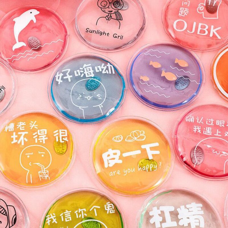 Calentador de manos de Gel reutilizable, calentador de manos de Gel con letra estampada divertida, calentador instantáneo al azar, 1 Uds.: Default Title