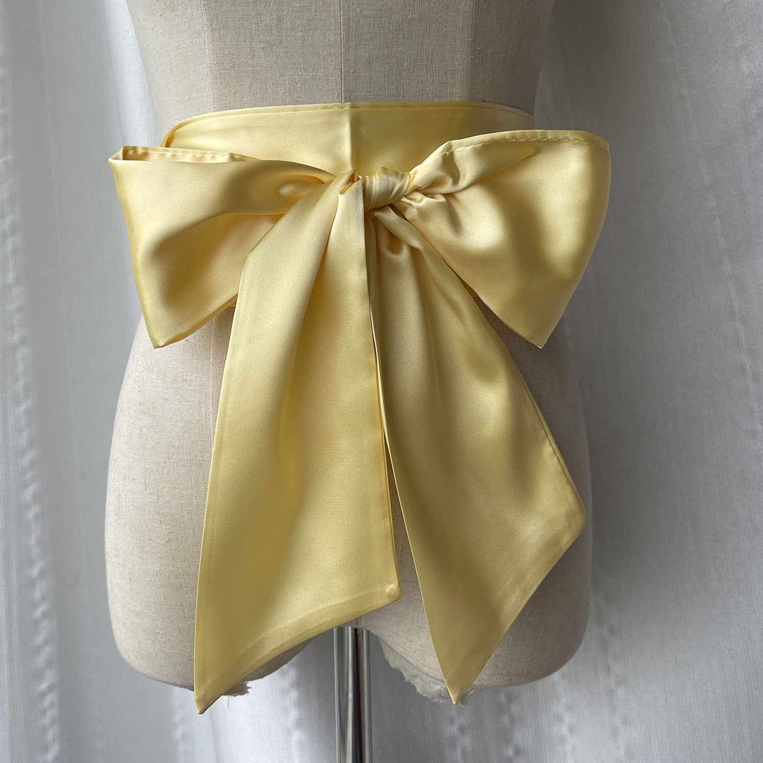 Satijnen Strik Brede Corset Riem 9.5x250 cm Wijn Wit Rood Zwart Roze Geel Marine DIY Strik Tailleband voor Vrouwen Meisje: YELLOW