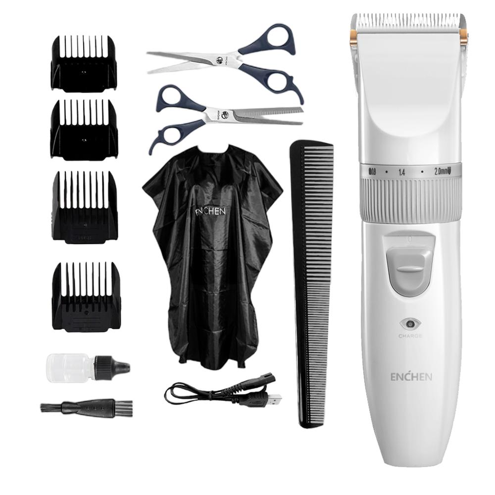Enchen Boost cortadora de pelo eléctrica Prpfessional cortador de cerámica de pelo USB de carga de la cortadora de pelo USB cortapelos sin cables para niños: Option 10