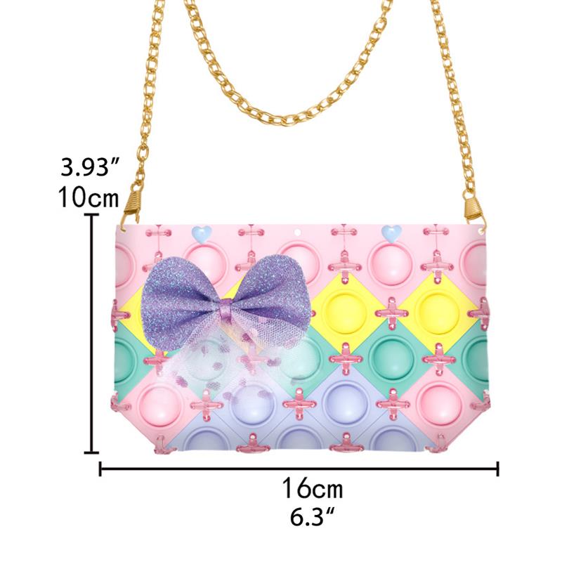 Moda Push bolle portafoglio giocattoli sensoriali in Silicone regalo portamonete Kawaii per ragazza amica assemblare borsa borsa arcobaleno fai da te