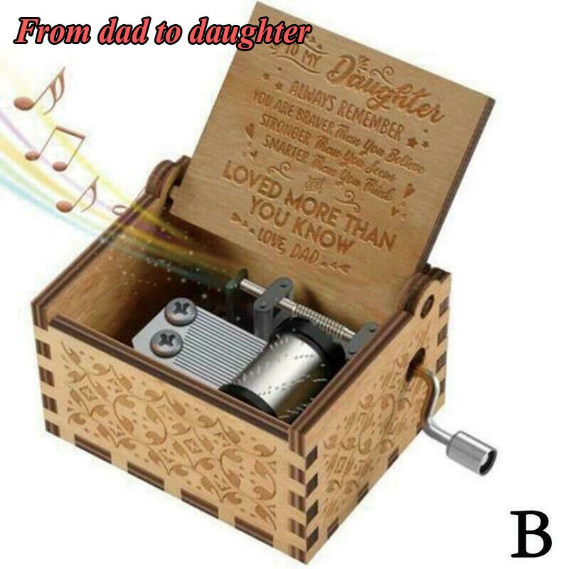 You Are My Sunshine-Wooden Engraved Music Box for Mom/Dad To Daughter/Son Music Boxes Home Decor: I
