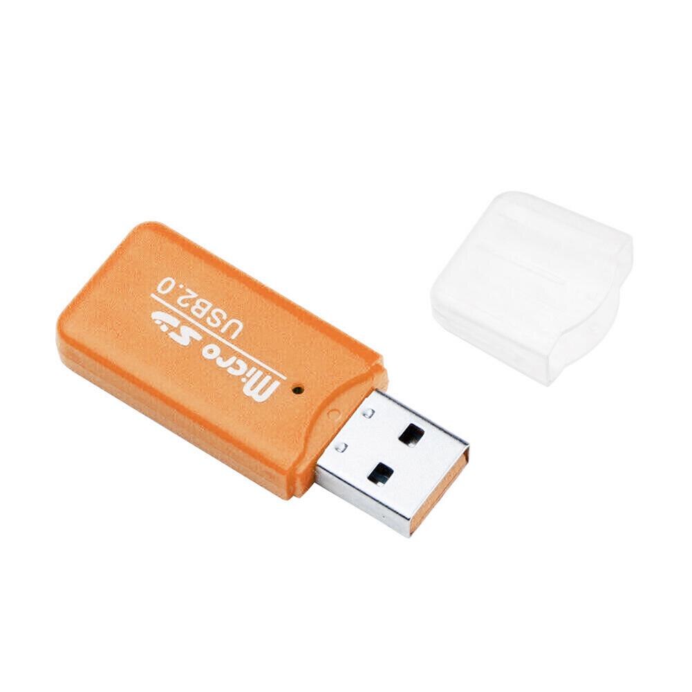 Mini Draagbare Kaartlezer Usb 2.0 Tf Micro Sd Geheugenkaart Lezer Voor Pc Laptop Computer Card Writer Adapter Flash drive: Orange