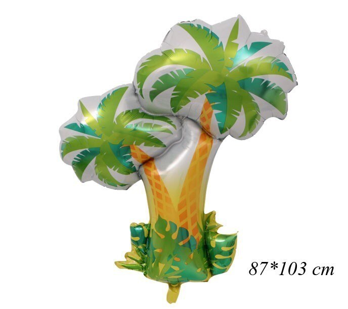 1Set Summer Party Balloon Flamingo Fruits Balloons For Kids Birthday /Wedding Decorations Tropical Hawaiian Party Supplies: 1pc Palm tree