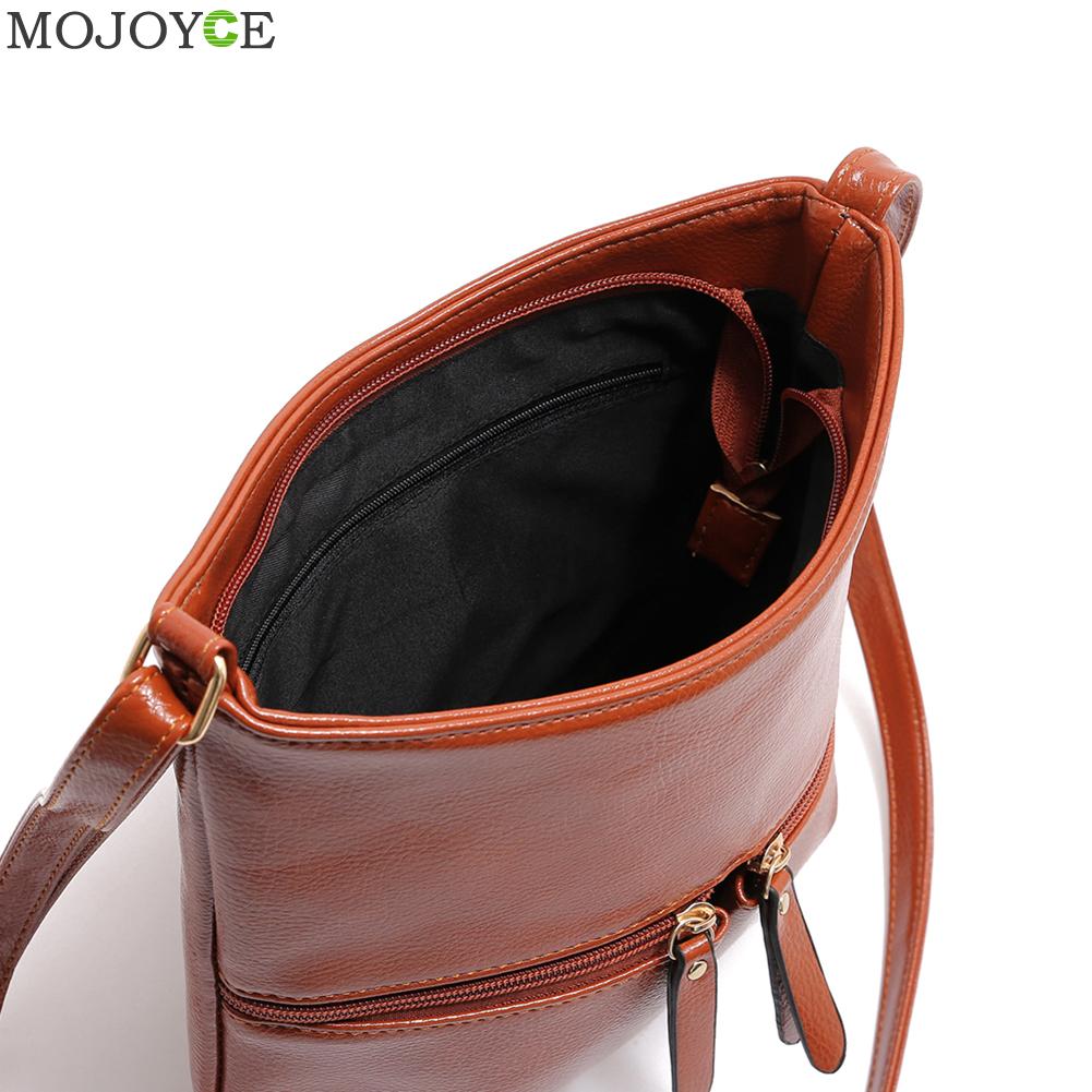 Frauen retro Crossbody Schulter Tasche Einfarbig PU Leder Bote Große Kapazität Weibliche Täglichen Reise Handtaschen