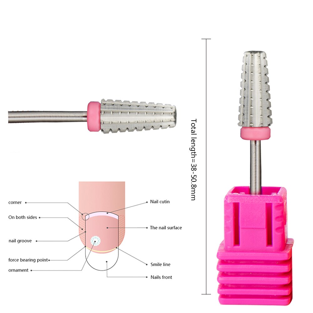 1Pc Multifunctionele 100% Carbide Nail Drill 5in1 Editie Slim &amp; Cross Professionele Nail Boor Voor Elektrische nail Boor Machine: 5in1 3XC