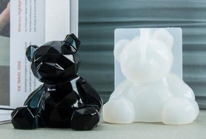 3d geométrico urso gato leão silicone molde para chaveiro pingente animal molde decoração mesa jóias ferramentas fazendo acessórios: 3D bear