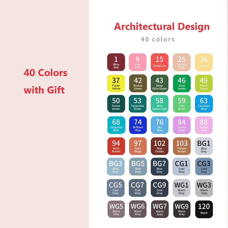 12/24/36/48/60 Colors Dual Tip Fine Liner Art Marker Pens Set Watercolor Drawing Painting Markers Pen Brush Schoo: 40 Color D