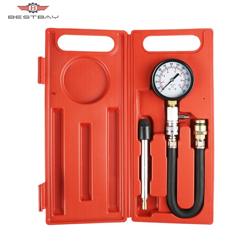 Medidor de presión de coche para motocicleta, motor de gasolina, cilindro, medidor de compresión para coche, herramienta de diagnóstico de fugas