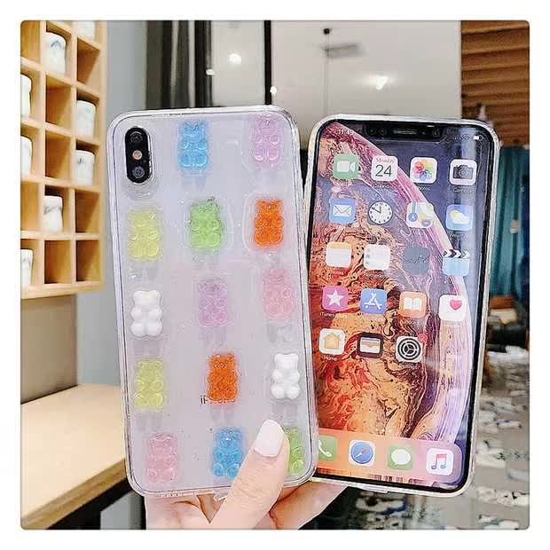 Signalshin 3D cute bear pear Phone Case For Xiaomi 10 Redmi Note 9S 8 8A 7 K20 K30 Pro Lite flowers Daisy Capsule small Cover