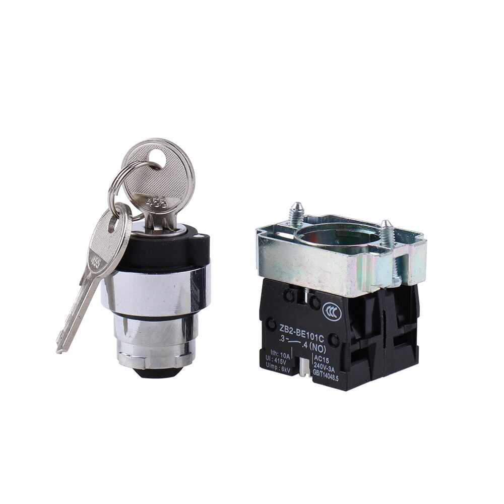 XB2-BG21/25/33/41/45/65/73 1NO/1NO1NC/2NO 2/3 position key operated selector push button switch Latching/Locking Momentary/Reset