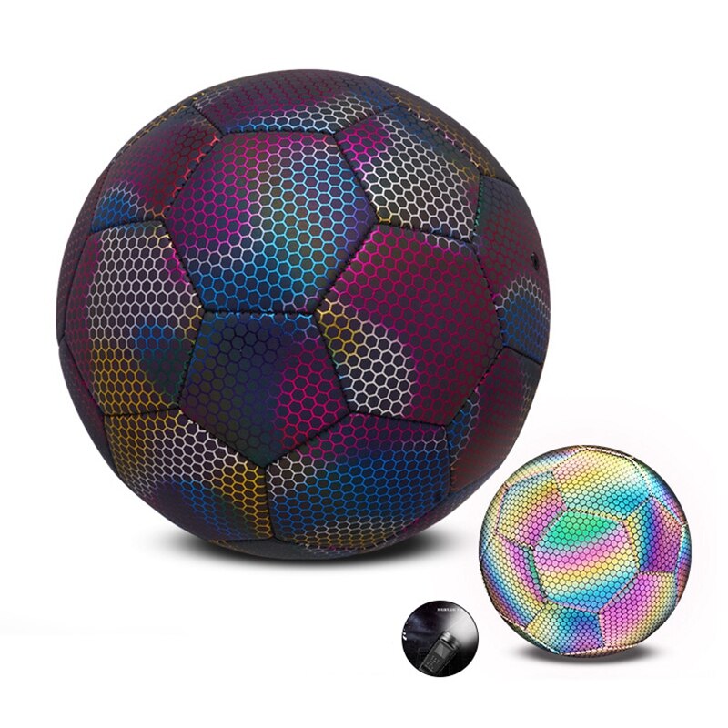Reflektierende FußBall Ball leuchtend Nacht glühen Fußbälle Erwachsene Art Ausbildung Größe5 Fußbälle Kamera Blitz Reflektierende