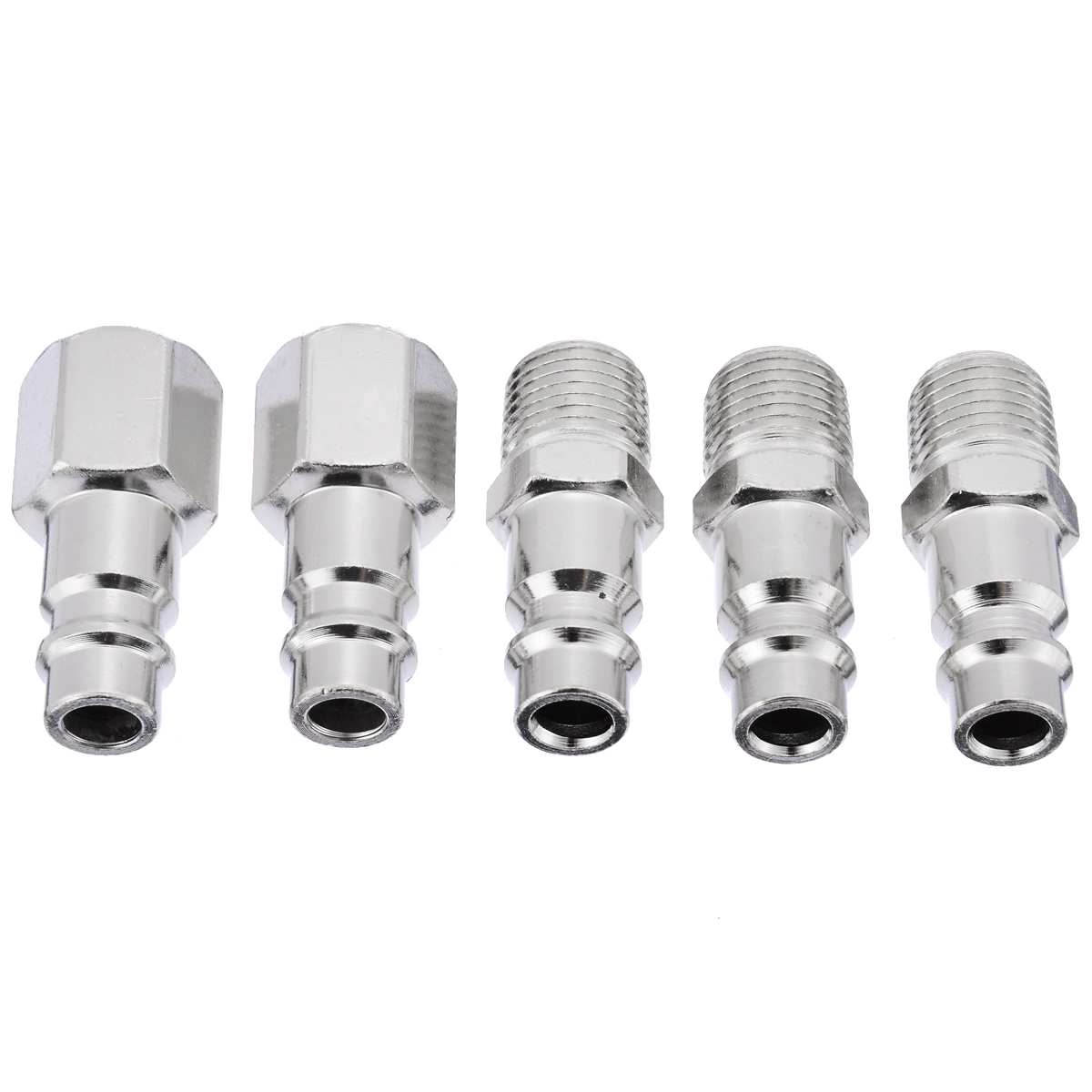 5pcs Air Line Hose Compressor Connectors Euro Male Quick Release Fittings with Female/Male 1/4" BSP Thread