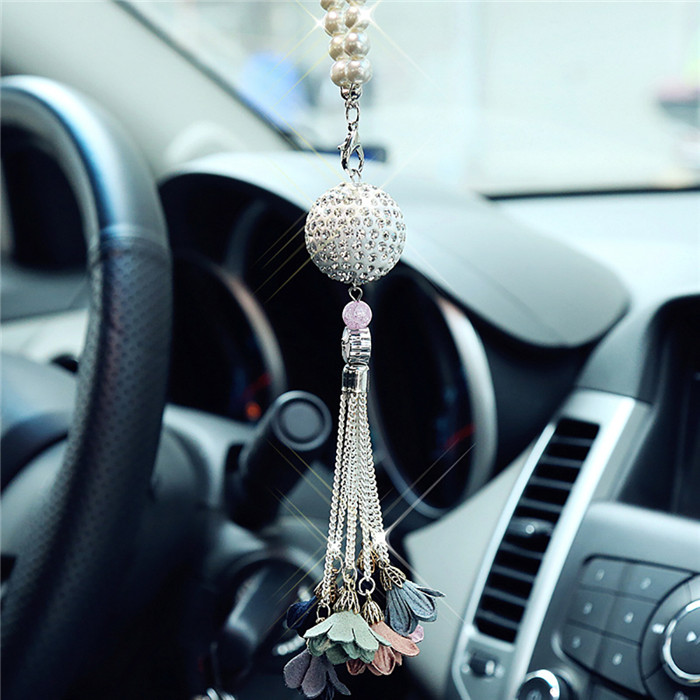 Auto Hanger Diamond Crystal Ball Automobile Decoratie Charm Auto Interieur Achteruitkijkspiegel Schorsing Opknoping Ornament: B