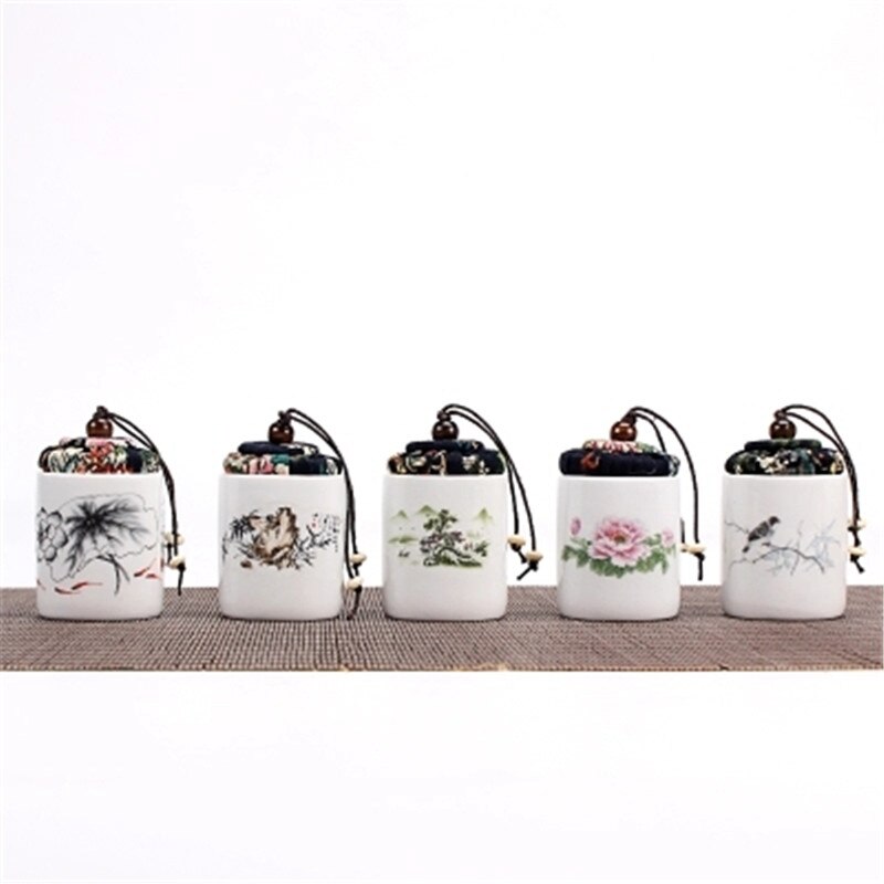 Keramik Mini High-grade Tee Tieguanyin Pu'er Tee Becher Kleine Gläser Verschlossen Portable Storage Tank Von Mispel Tee Porzellan küche Box