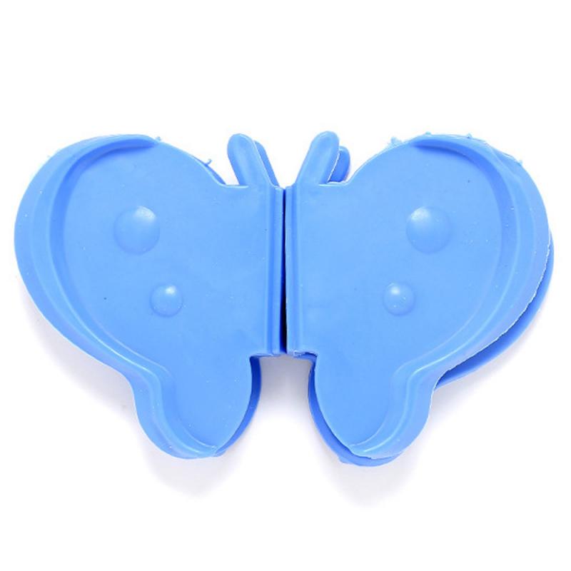 Papillon cuisine isolation thermique pince outils 4 pièces utile Silicone résistant à la chaleur isolation four à micro-ondes plat pince support à pince: Bleu
