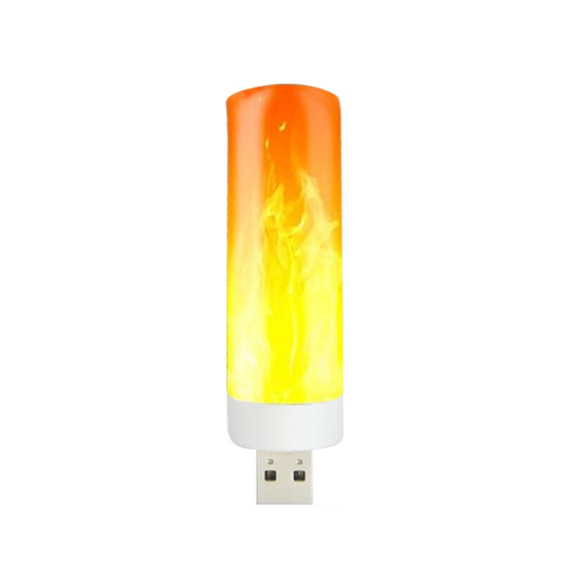 1/2 Pcs USB Flame Lamp LED Simulation Flame Night Light USB Portable Lighting for Home Decoration Mini Room Mood Lights: 1 Pcs