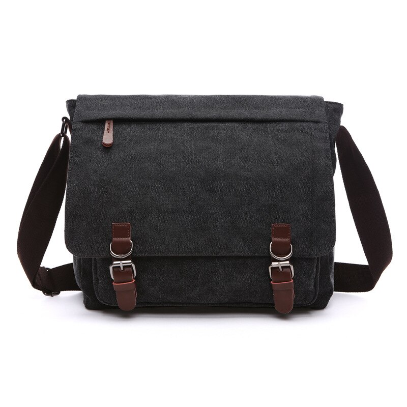 Männer Leinwand Umhängetasche Vintage Business Casual Reise Schulter Tasche Laptop Umhängetaschen Für Mann Bolso Hombre Retro: Black / S