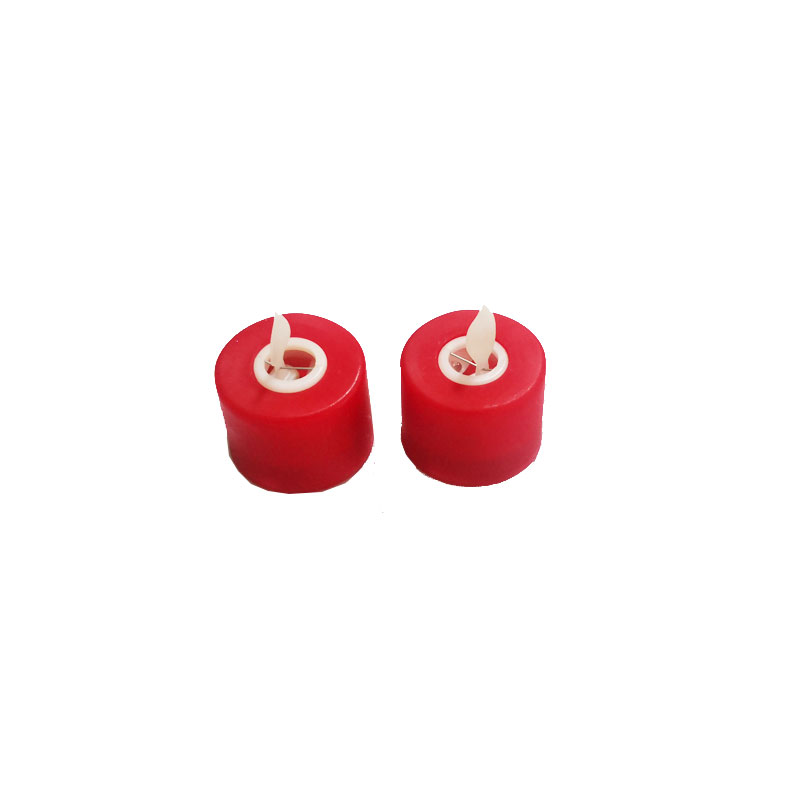 Pack of 2 Led Flameless Candles for Fireplace Candelabra or Desk Decor Flickering White Light Moving Flame Wick Pillar Candle: red