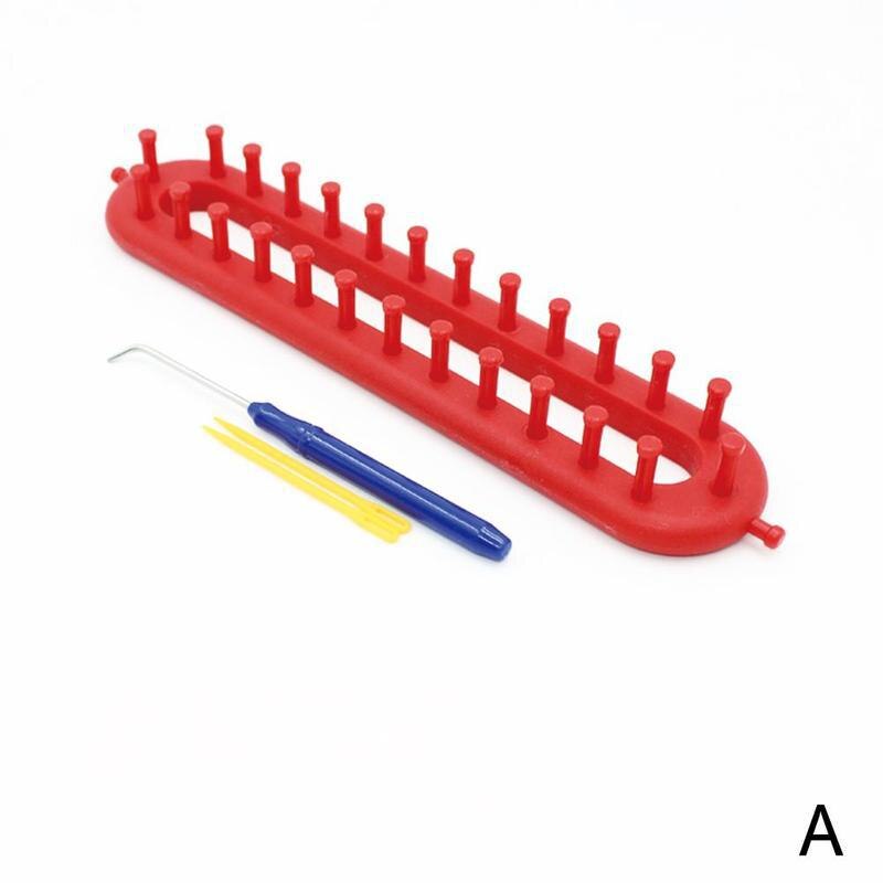 DIY Hat Weaving Loom Knitting Knitter Kit Plastic Pompom Sock Scarf Scarves Maker Plastic Long Handle Weaving Tool: A