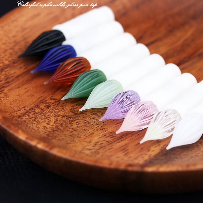 MAJOHN No.1 Punta de vidrio Punta de pluma de inmersión transparente de color Juego de puntas de bolígrafo universal (compatible con M2C3V1 Maru Color N12)