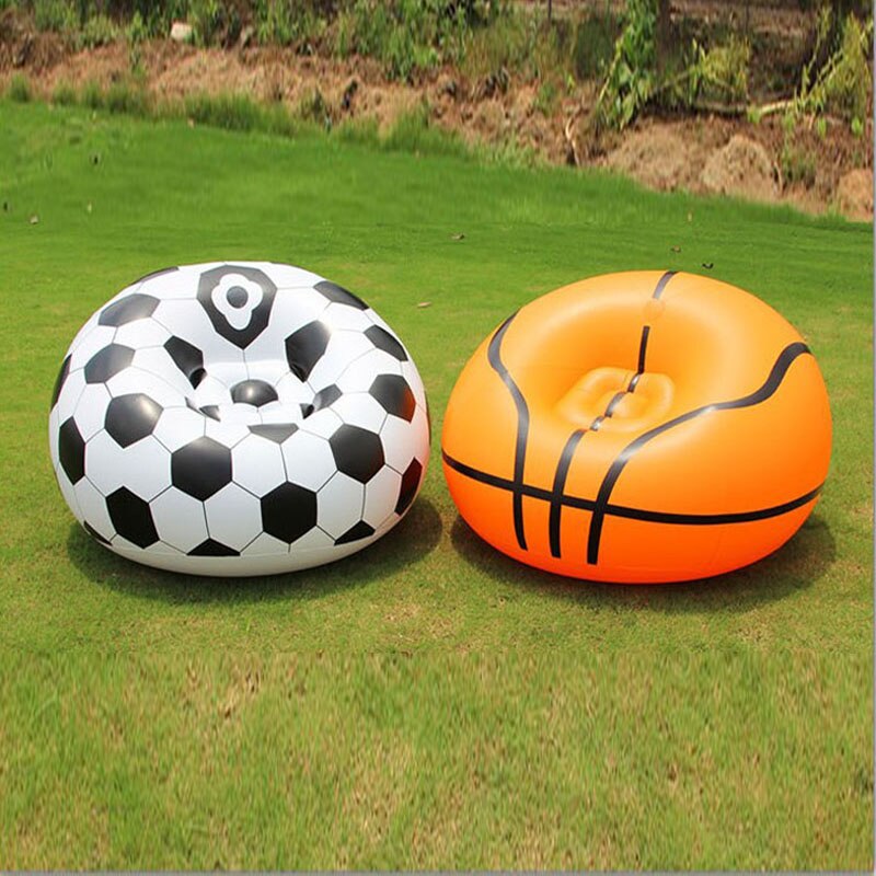 Portable PVC Soft Inflatable Basketball And Football Toy Air Sofa Indoor Home Bench for Adult Kids Outdoor Rest Stool