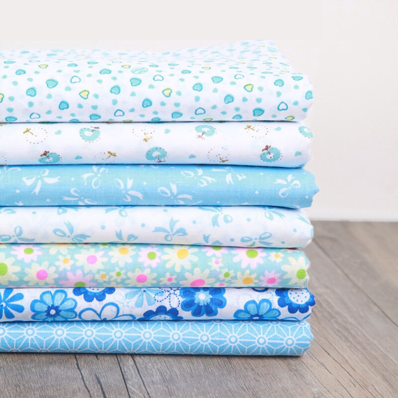 gemischt Stil Baumwolle Stoff Gedruckt Tuch NäHenne Quilten Stoff Patchwork Hand Druck Hause Liefert DIY Handgemachte Accessoires: Blau Neu