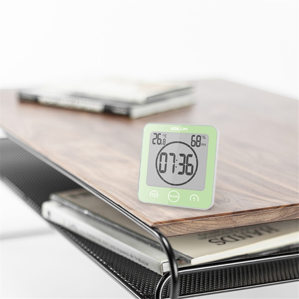 LCD Digital Waterproof For Water Splashes Bathroom Wall Clock Shower Clocks Timer Temperature Humidity Kitchen Wash Room Timers