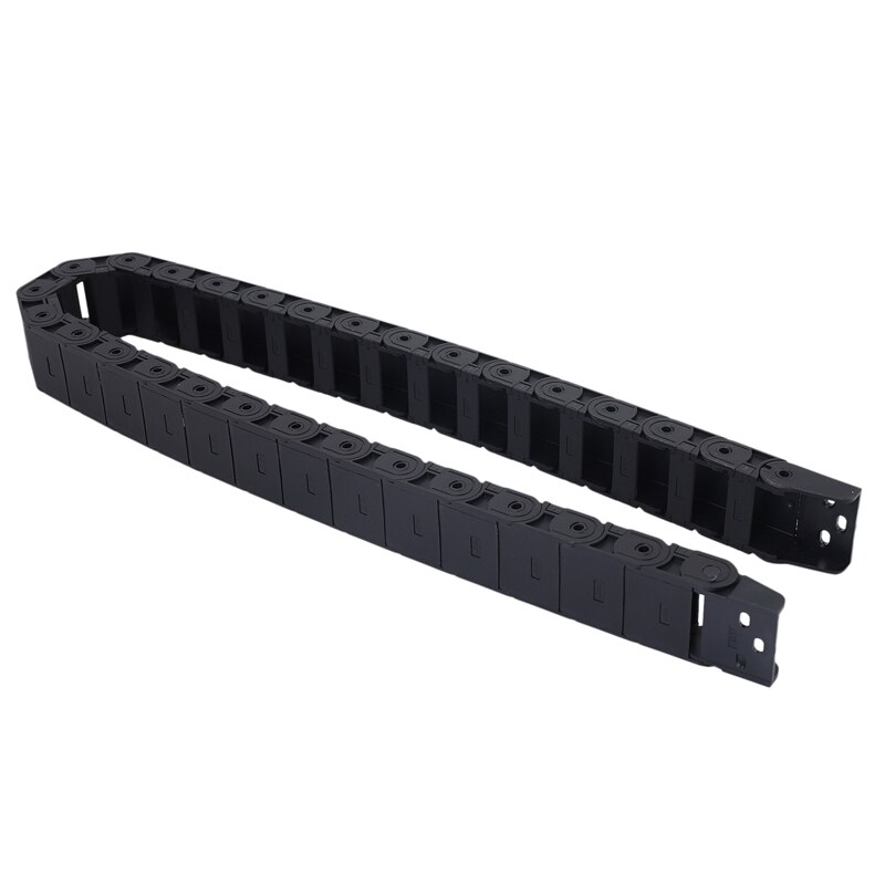 18mm x 37mm Black Flexible Semi Enclosed Cable Drag Chain 1M 39.4"