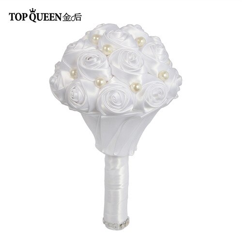 Topqueen F3-WT Bruiloft Decoratie Boeket Bruiden Boeket Bruiloft Bloemen Bruid Bloem Bruiloft Boeket Wit Coctailkleding: Bridesmaid bouquet