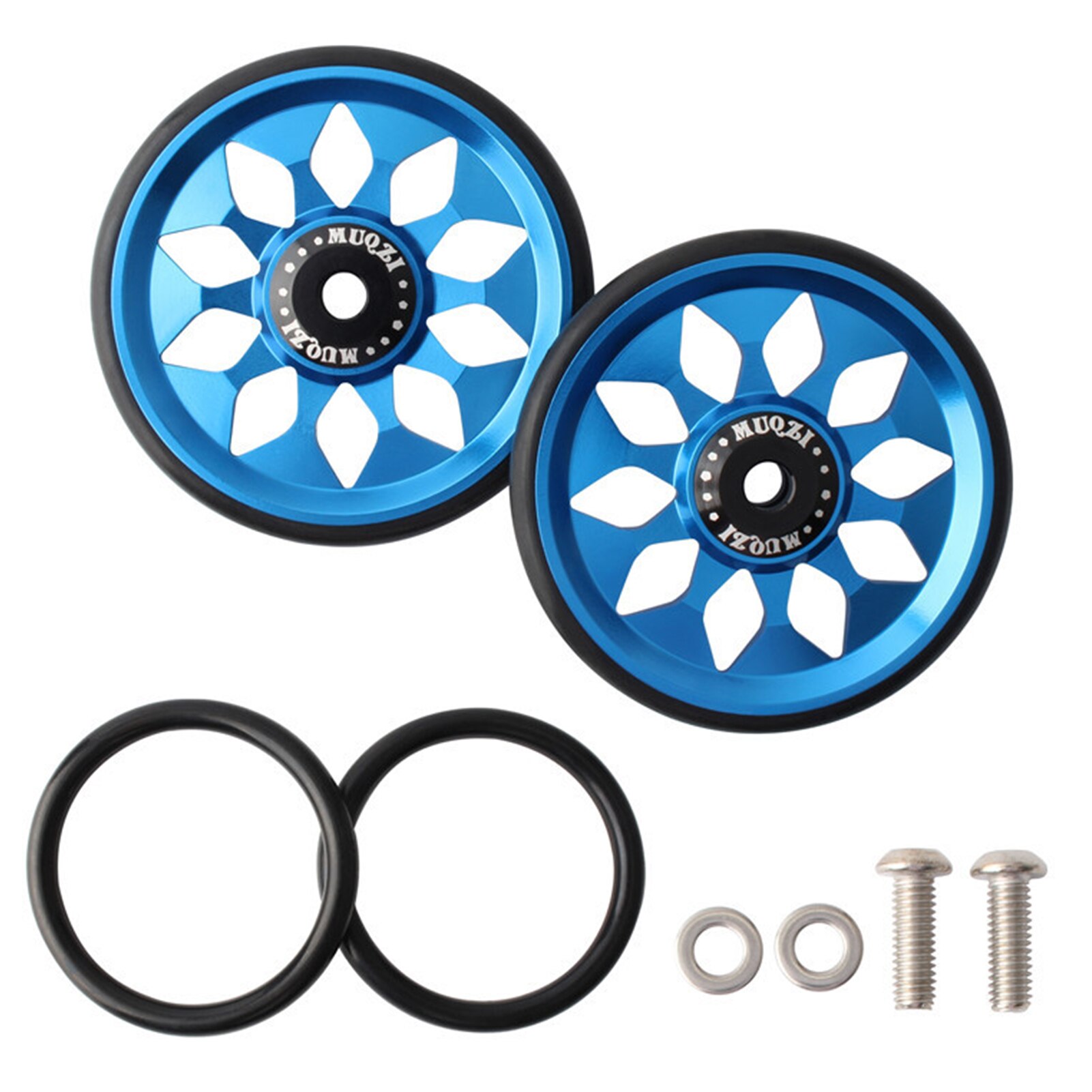 Piezas de Repuesto de aleación de aluminio para bicicleta Brompton, recambio suave y silencioso, ligero y plegable, 1 par: Azul