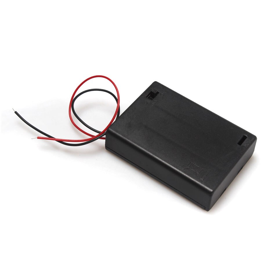 3 x AA 4.5 V Batterij Storage Case Met Cover Op/Off Schakelaar Plastic Box Houder Met Kabel Lood voor Solderen Aansluiten