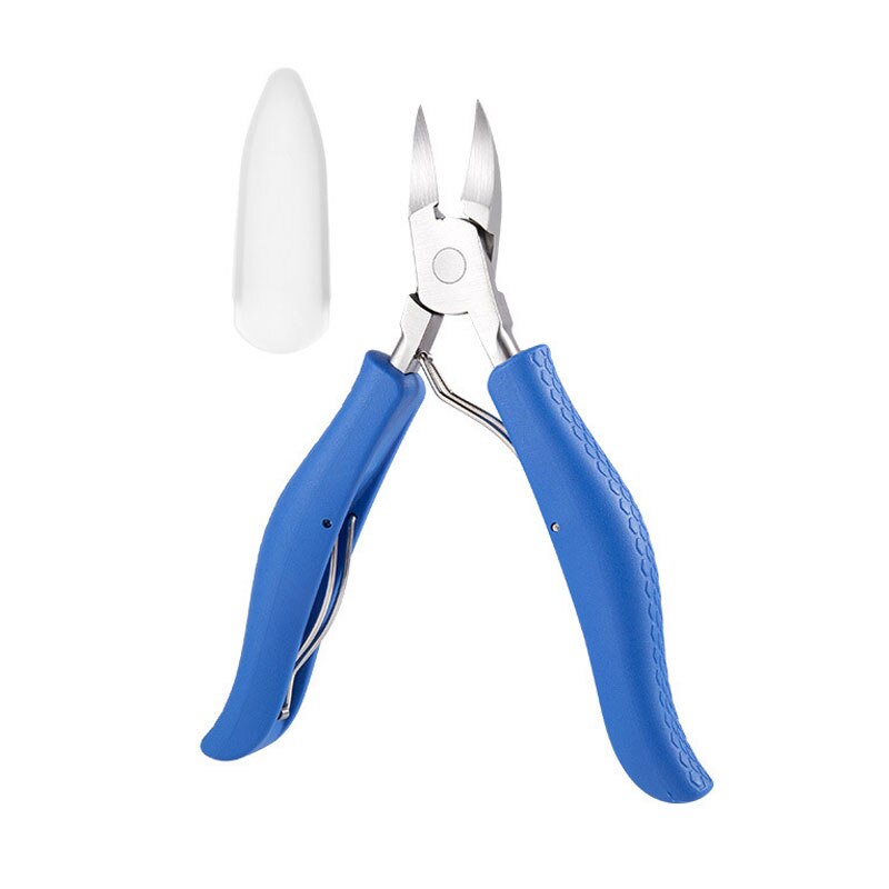 Tijeras para cutículas de uñas y uña del dedo del pie, producto para eliminar la piel muerta, herramienta de manicura y pedicura: Azul