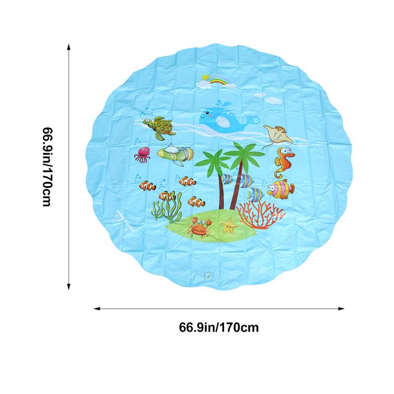 170cm Kids Water Spray Mat Sprinkler Pad Mat Children Summer Outdoor Water Splash Play Mat Lawn Inflatable Cushion Toy