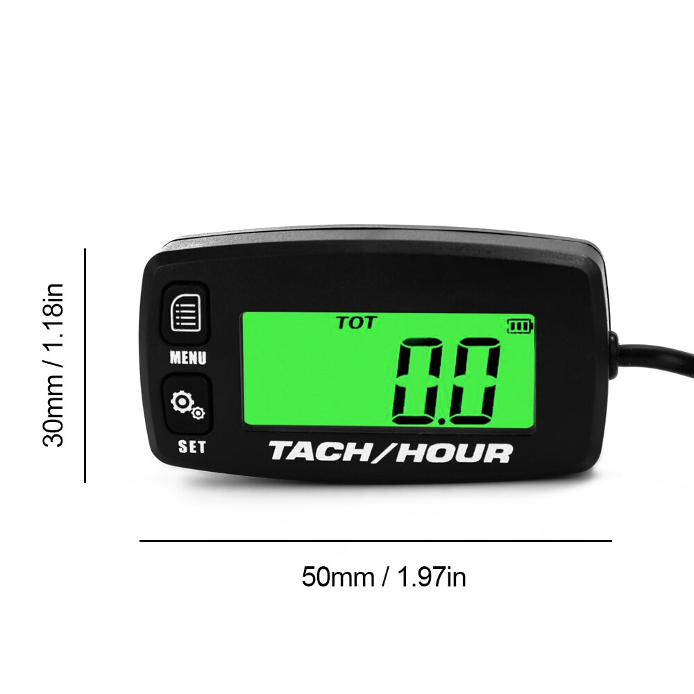 Lightweight Digital Tach Hour Meter Tachometer With Backlit LCD Waterproof 2/4 Stroke Engine Motorcycle Gauge Accessories