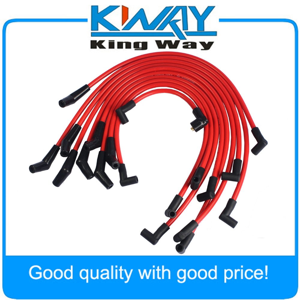 JDMSPEED – jeu de fils de bougie d'allumage rouge 10.5MM, adapté à Ford Mustang F150 5.0L 5.8L, SB SBF 302