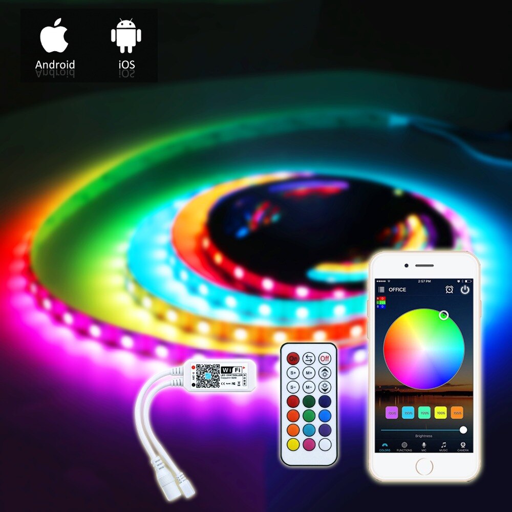 Mini RGB RGBW Smart Controller DC5V 12V 24V LED Strip Lights Controller Dimmer WiFi Bluetooth iOS Android APP Control JQ
