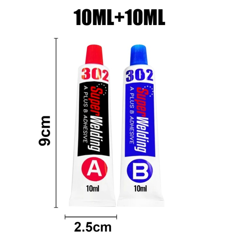 2 Stks/set Premium Metalen Reparatie Gel Koud Lassen Industriële Lijm Diy Thuis Reparatie Hittebestendigheid Permanente Sneldrogende Ab lijm: 10ml   10ml