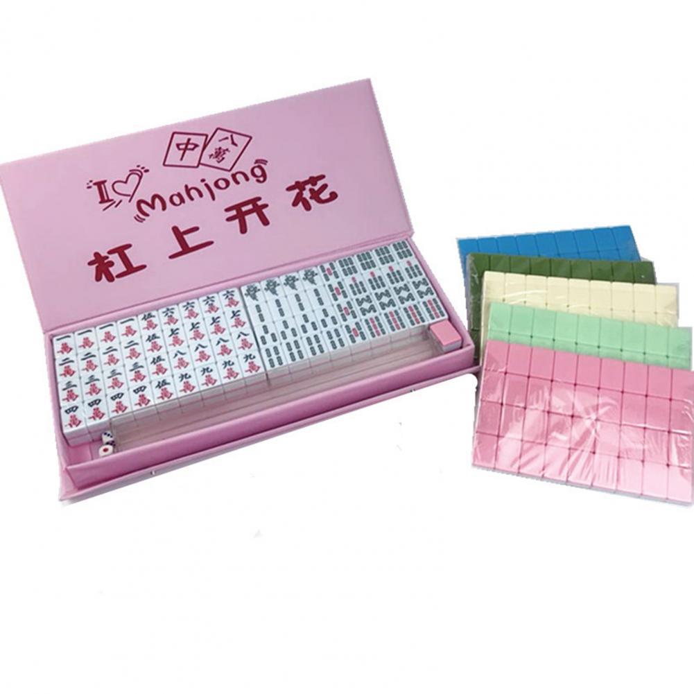 Mahjong Mini 24mm Portable Majiang Indoor Board Games for Home Kids Educational Toys for Children