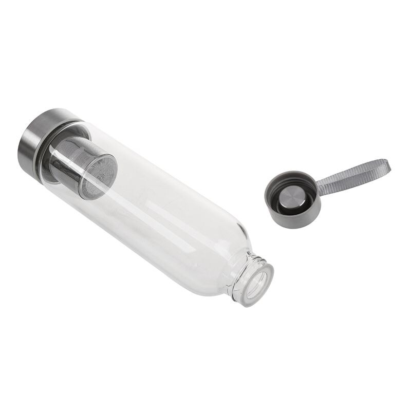 Bouteille d'eau de Sport en verre avec filtre à thé infuseur sac de protection 550ml