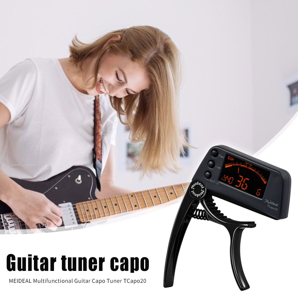 2 in 1 Acoustic Guitar Tuner Capo Bass Quick Change Tuning Clamp Tuner