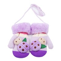 Animale del fumetto Guanti di Inverno Del bambino Bambini Addensare Guanti Caldi Carino Coccinella Lavorato A Maglia Delle Ragazze Dei Ragazzi Guanti Per 4-7 Anni: purple